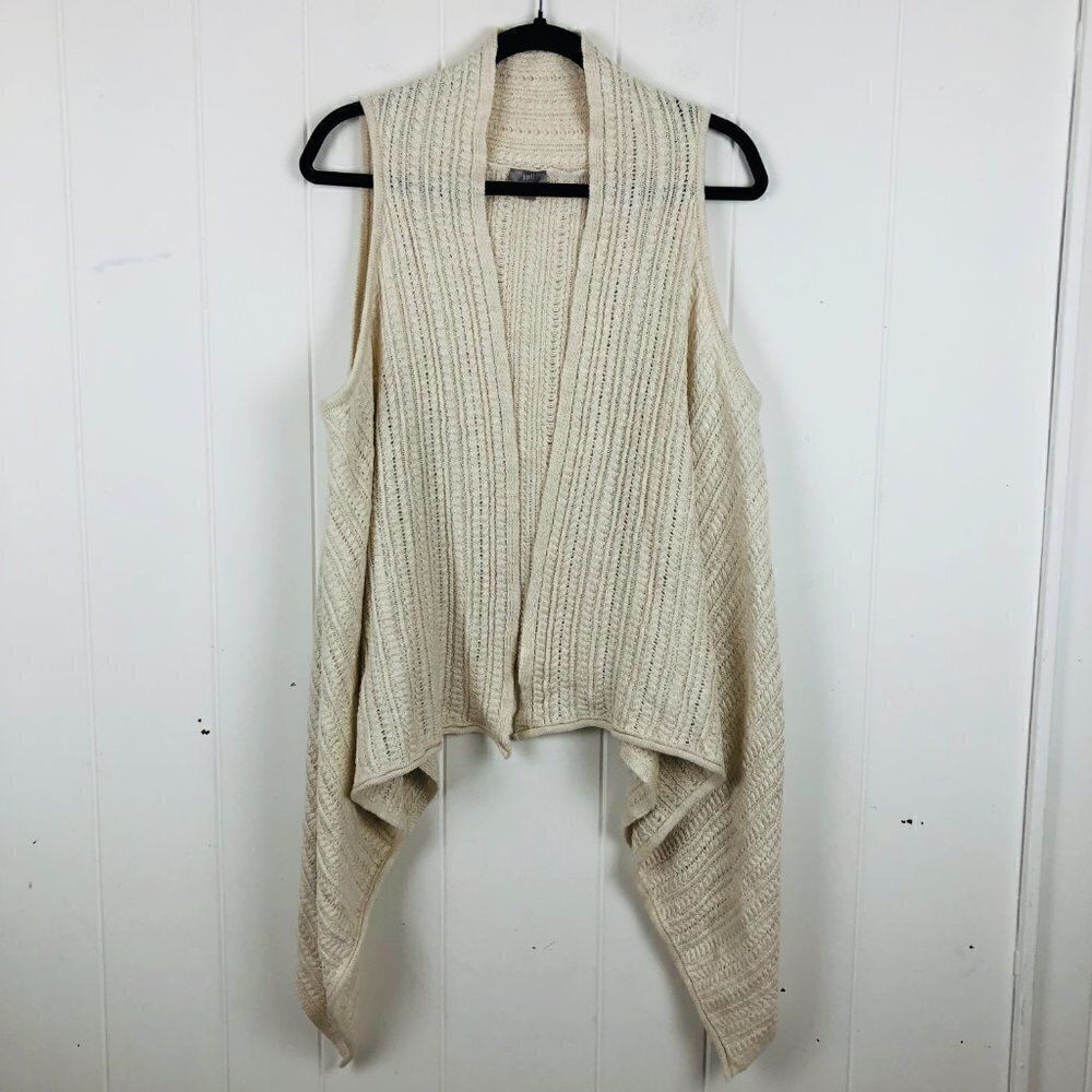J. Jill Womens Sweater Beachy Open Front Waterfall Wool Blend Medium